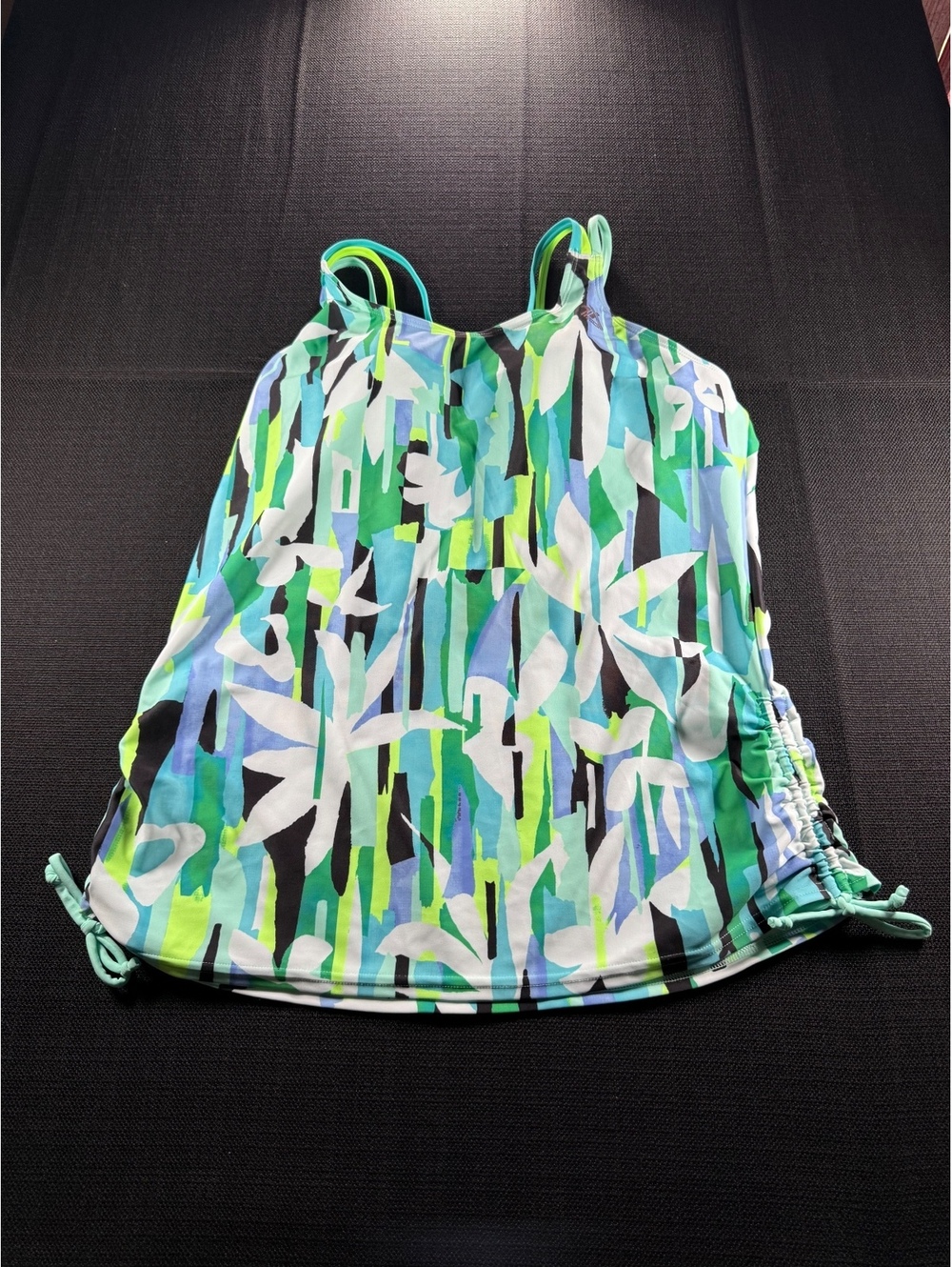 ZeroXposur XL Women's Swim Tankini Top with Adjustable Side Drawstrings